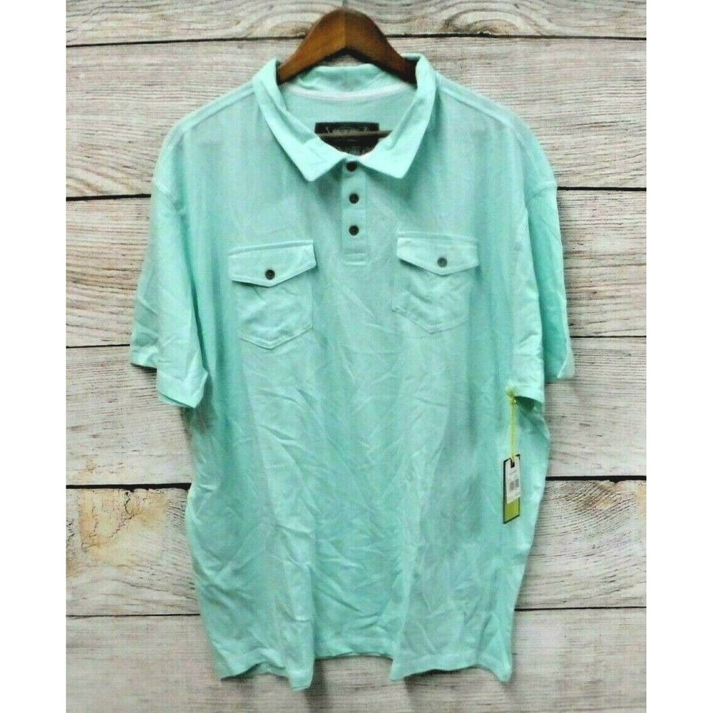 Broken Threads Polo Shirt Mens Size 2X (52" Chest) Mint Green Slim Fit Knit New